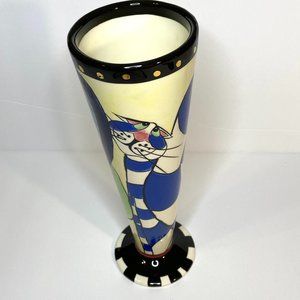 Lynda Corneille, SWAK Collection, Clancy the Cat Ceramic Black & White Vase